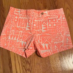 Orange and White City Cut Jcrew Shorts